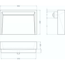 Раковина для ванной комнаты накладная Uperwood Mariana (60x40 см, прямоугольная, черный)