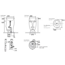 Раковина отдельностоящая слив в пол 45х51 Kerasan Artwork Moloco 4741K01