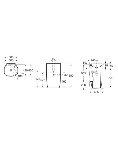 Раковина напольная 50x45 см Roca Beyond 3270B0000