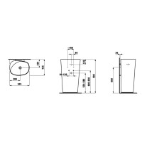 Раковина напольная без отверстия под смеситель 52,5x43,5 см Laufen Palomba 8.1180.4.000.109.1