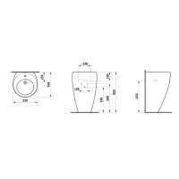 Раковина напольная 52x53 см Laufen Alessi One 8.1197.1.400.109.1