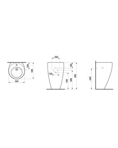 Раковина напольная 52x53 см Laufen Alessi One 8.1197.1.400.109.1