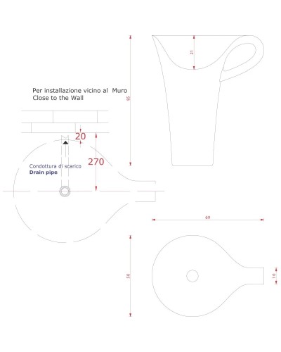 Раковина напольная 69x50 см Artceram Cup OSL004 01 00