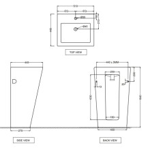 Раковина напольная 51x44,5 см Jaquar Kubix KUS-WHT-35401