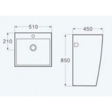 Раковина напольная 51x45 см WeltWasser Gelbach 007GL-WT