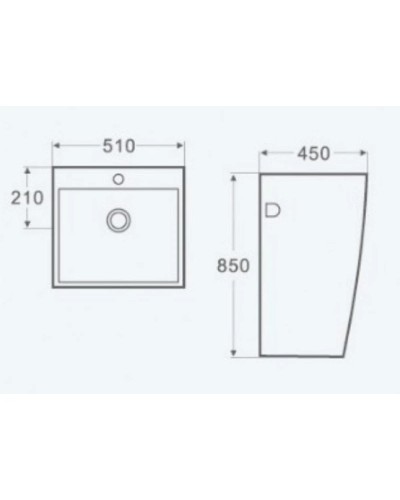 Раковина напольная 51x45 см WeltWasser Gelbach 007GL-WT