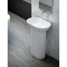 Напольная раковина из литьевого мрамора CEZARES TITAN-ROUND-60-39-90-LVB-FS