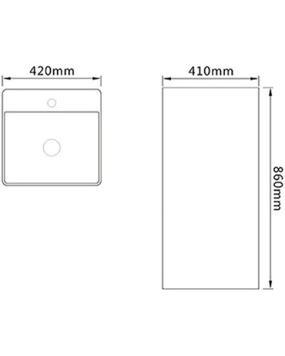 Раковина 42х41 см SantiLine SL-4005MB