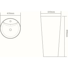 Раковина напольная 41х41 см SantiLine SL-4007BM