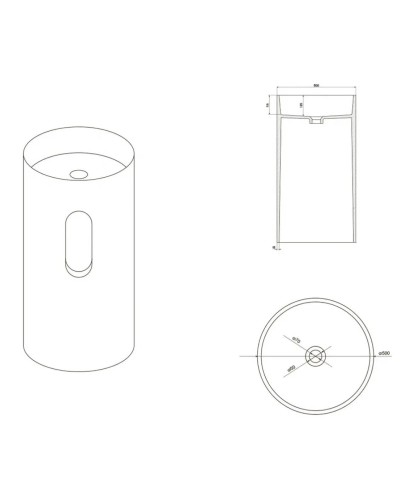 Раковина напольная 50х50 см NT Bagno Verona NT405 825