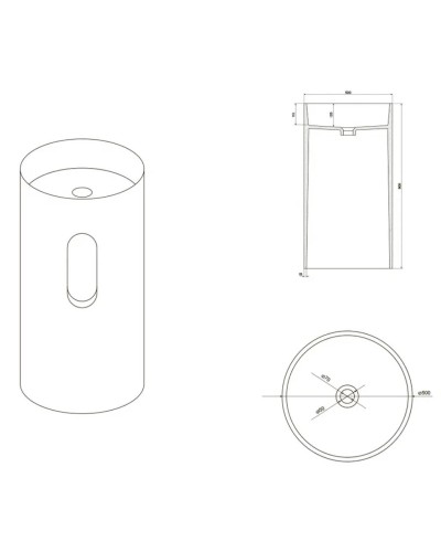 Раковина напольная 50х50 см NT Bagno Verona NT405 900