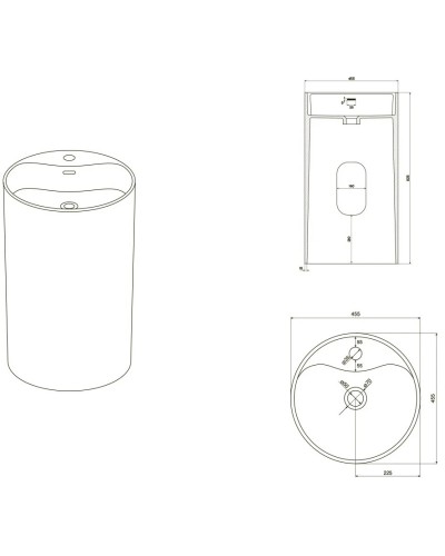 Раковина напольная 45,5х45,5 см NT Bagno Rimini NT407