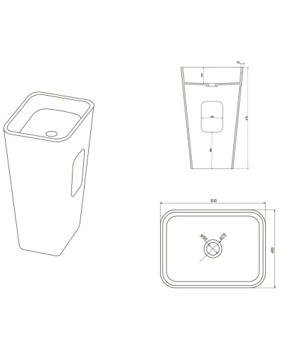 Раковина напольная 51х41 см NT Bagno Gelato NT606