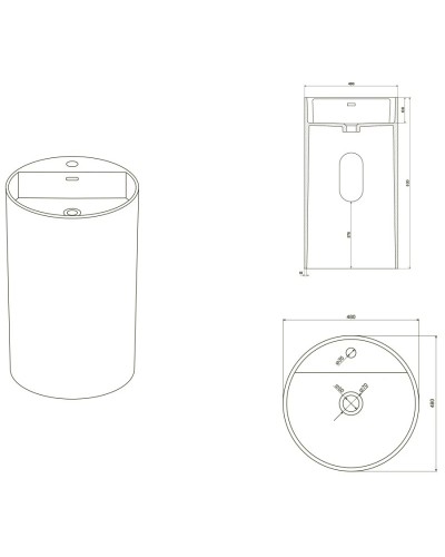 Раковина напольная 48х48 см NT Bagno Lodi  NT607