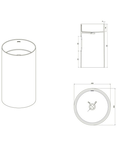 Раковина напольная 45х45 см NT Bagno Siena NT609