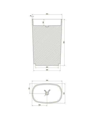 Раковина напольная 55х36 см NT Bagno Bello NT701