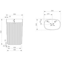 Раковина напольная 55х36 см Abber Stein AS2502Violett