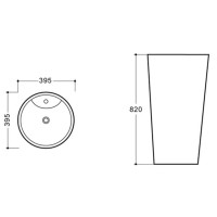 Раковина напольная 39,5x39,5 см Vincea VBS-2P201