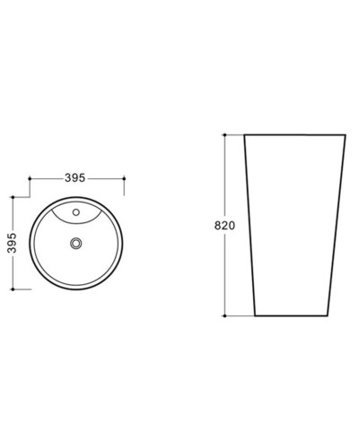 Раковина напольная 39,5x39,5 см Vincea VBS-2P201