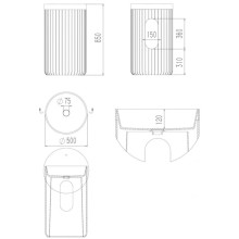 Раковина напольная 50х50 см Abber Bremen AM2901DB