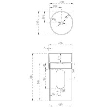 Раковина напольная 45х45 см Abber Kristall AT2701Aquamarin-H