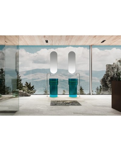 Раковина напольная 45х45 см Abber Kristall AT2701Aquamarin-H