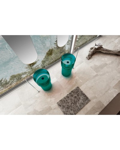 Раковина напольная 45х45 см Abber Kristall AT2701Aquamarin-H