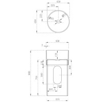 Раковина напольная 45х45 см Abber Kristall AT2701Emerald-H