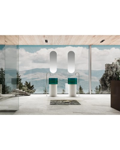 Раковина напольная 45х45 см Abber Kristall AT2701White-Aquamarin