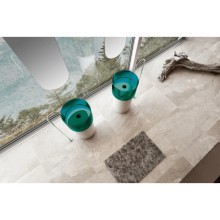 Раковина напольная 45х45 см Abber Kristall AT2701White-Aquamarin-H