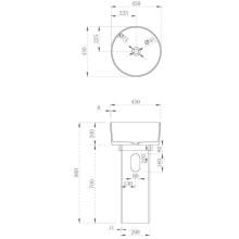 Раковина напольная 45х45 см Abber Kristall AT2702Aquamarin-H