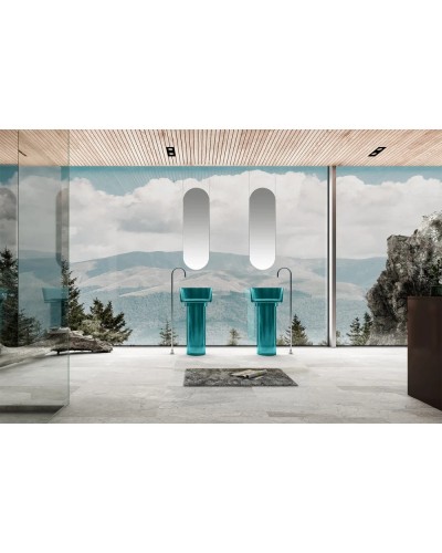 Раковина напольная 45х45 см Abber Kristall AT2702Aquamarin-H