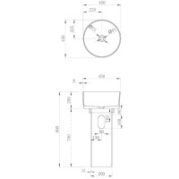 Раковина напольная 45х45 см Abber Kristall AT2702Emerald-H