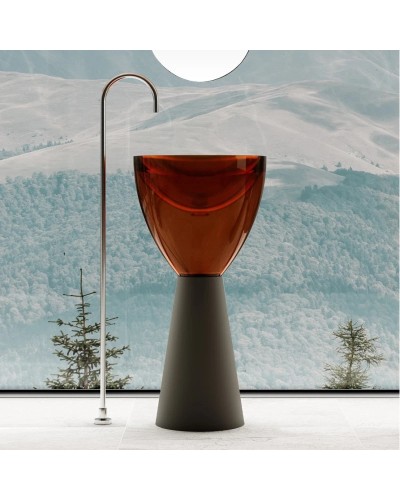 Раковина напольная 45х45 см Abber Kristall AT2703Black-Opal