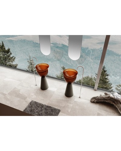 Раковина напольная 45х45 см Abber Kristall AT2703Black-Opal