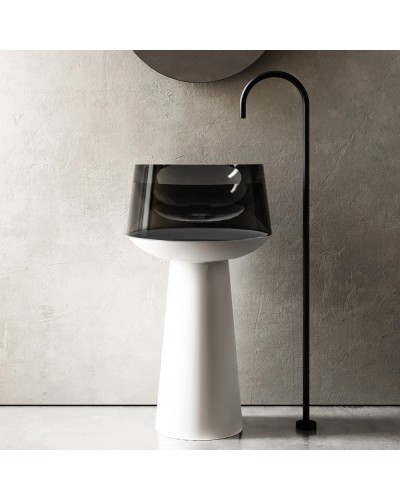 Раковина напольная 50х50 см Abber Kristall AT2706White-Onyx