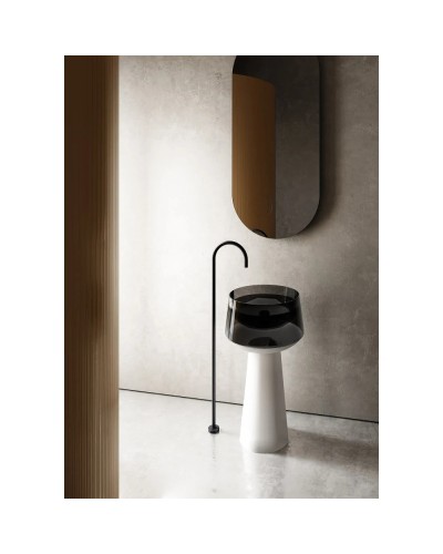 Раковина напольная 50х50 см Abber Kristall AT2706White-Onyx