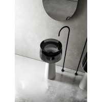 Раковина напольная 50х50 см Abber Kristall AT2706White-Onyx