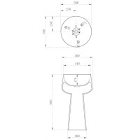 Раковина напольная 50х50 см Abber Kristall AT2706White-Onyx