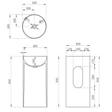 Раковина напольная 40x40 см Vincea VBS-6SP01MW