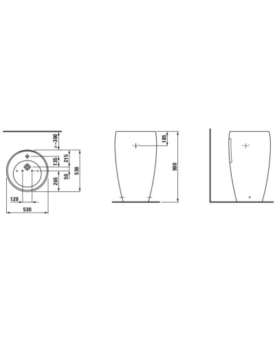 Раковина напольная 53 см Laufen Alessi One 8.1197.2.400.104.1