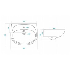 Раковина 50 см Santek Анимо  1.WH11.0.496