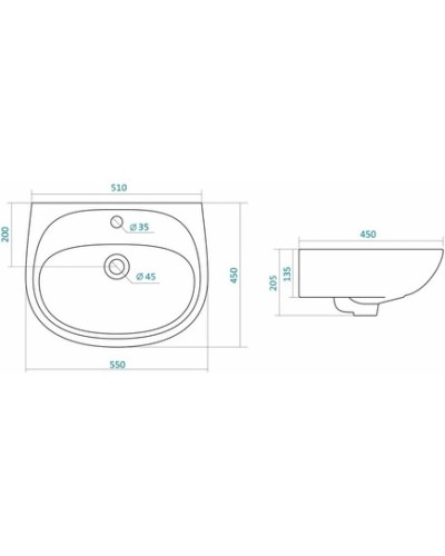 Раковина Анимо 55 см Santek 1.WH11.0.502