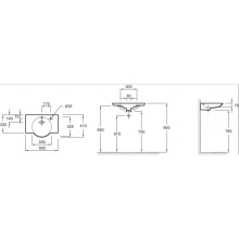 Подвесная раковина с отверстием с правой стороны 60 см Jacob Delafon Spherik E4506-00