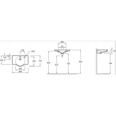 Подвесная раковина с отверстием с правой стороны 60 см Jacob Delafon Spherik E4506-00