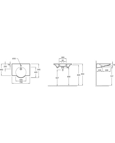 Раковина подвесная 70 см Jacob Delafon Formilia Spherik E4492-00