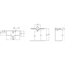 Раковина подвесная с отверстием для смесителя с правой стороны 100 см Jacob Delafon Spherik E4508-00