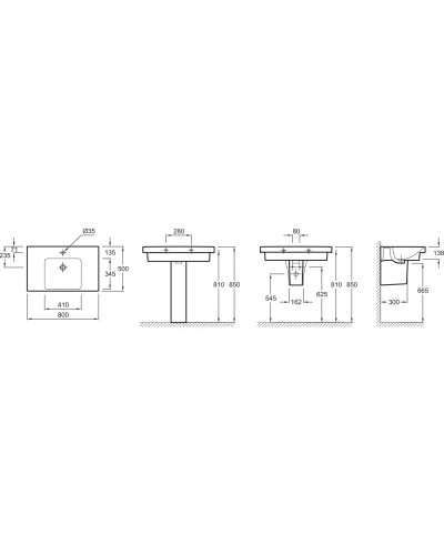 Раковина подвесная 80 см Jacob Delafon Odeon Up E4796-00