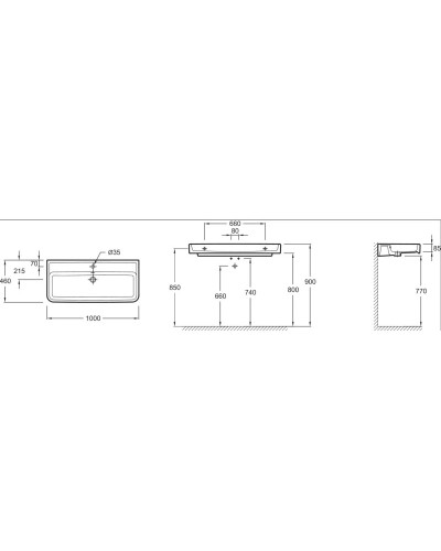 Раковина 100х46 см Jacob Delafon Replay E4491-00
