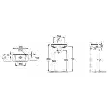 Рукомойник 50 см Jacob Delafon Odeon Up E4699-00